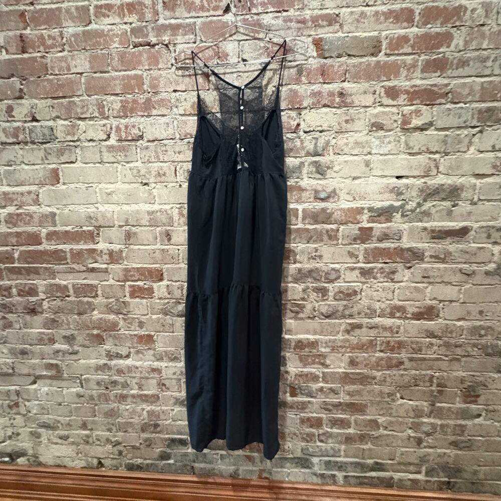 NEW Lovestitch Black Lace Spaghetti Strap Tiered Maxi Dress Size Small‎ - Picture 9 of 9